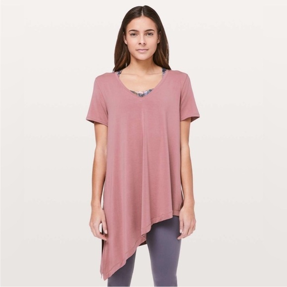 Lululemon To The Point Tee Tshirt Tunic Quicksand Mauve Pink Loose Flowy - Picture 1 of 13